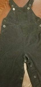 Boys black corduroy overalls